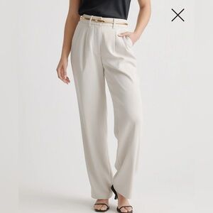 Quince Cream Wide Leg Trousers